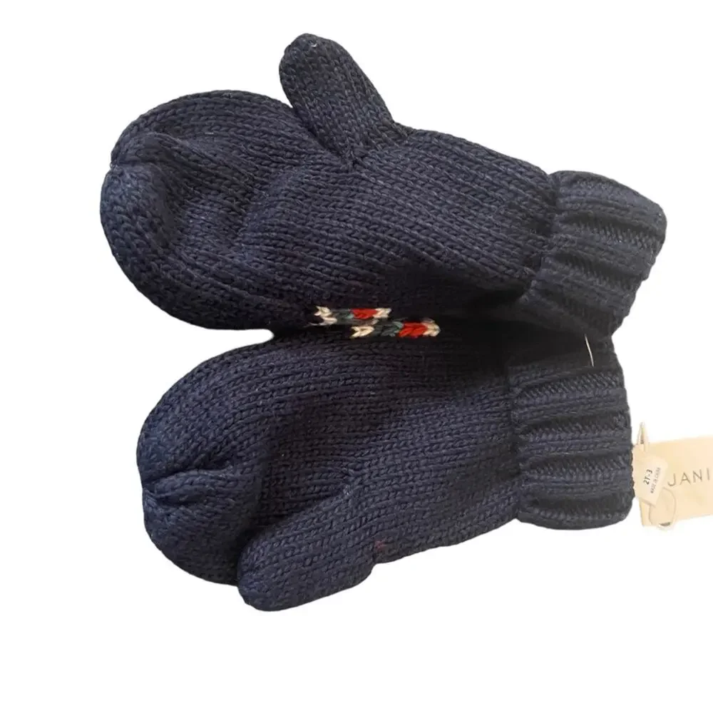 Janie And Jack The Fair Isle Mittens Navy Blue Size 2T - 3